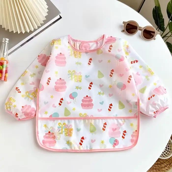 Bébé enfants enfant en bas âge à manches longues écharpe imperméable Art Smock alimentation bavoir t