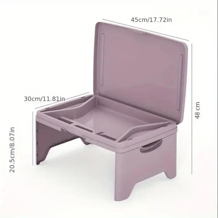 Table pliante pour ordinateur portable avec compartiments de rangement - Plateau robuste pour ordina