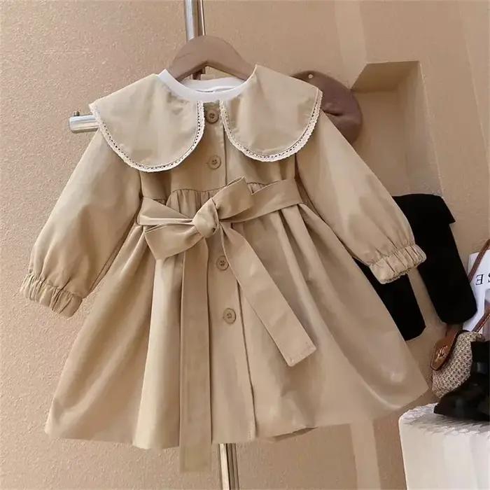 Manteaux Trench pour Filles, Manteaux Longs Coupe-Vent Mignons pour Bébés, Vestes Tendance Cintrées