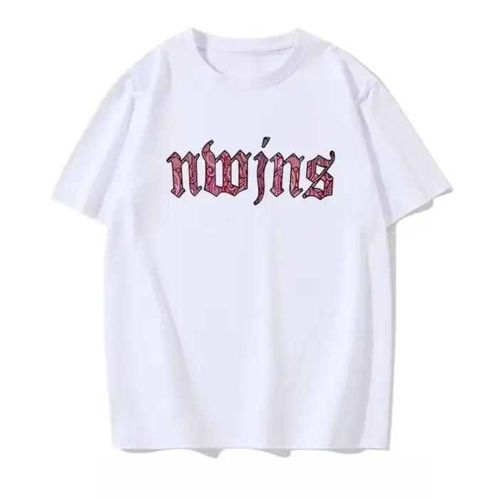 Nouveau jean lettre imprimé à manches courtes dames T-shirt nouveau décontracté motif ample T-shirt