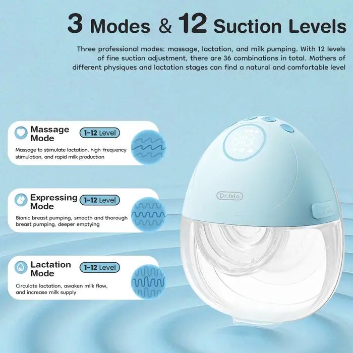 MAMIJOY Tire-lait électrique portable 3 modes de mémoire intelligents 12 niveaux de succion ≤35dB Fa