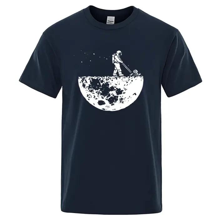 Hommes T-shirt de haute qualité 100 % coton drôle nettoyeur lunaire impression décontracté Cool ampl