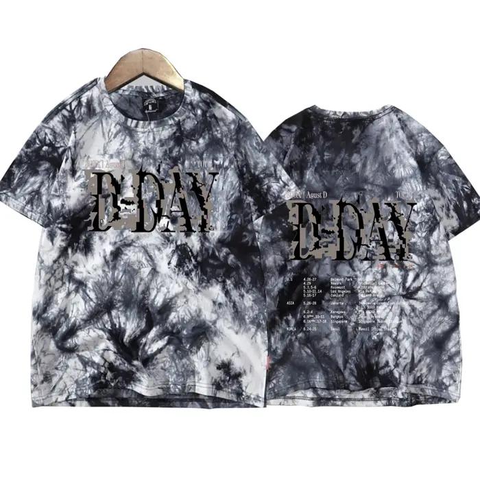 Suga Agust D Tour Tie Dye chemises unisexe col rond manches courtes musique populaire T-Shirt Fans c