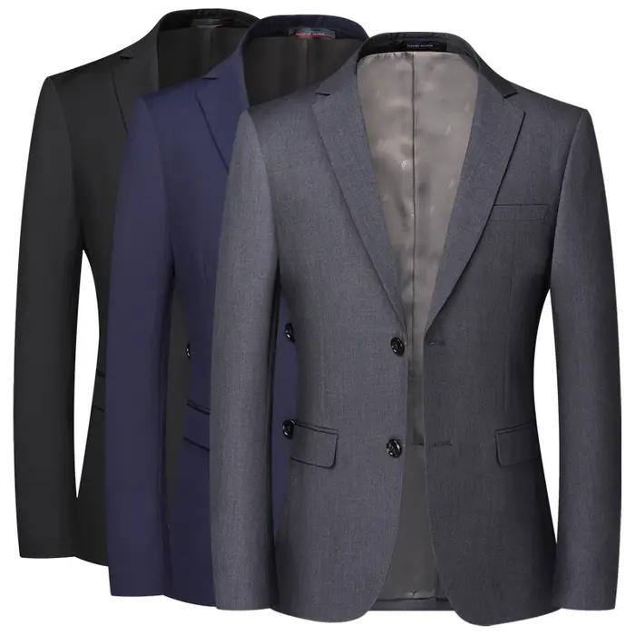 Blazer nouveaux hommes mode affaires couleur unie Style britannique travail professionnel marié robe