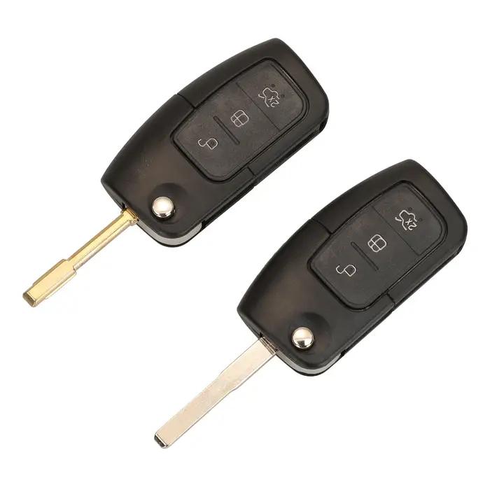 Jingyuqin 10 pièces/lot 3 bouton rabattable voiture clé coque télécommande Fob couverture pour Ford