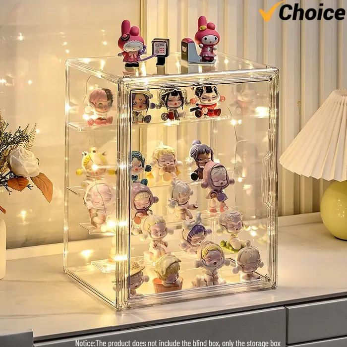 Présentoir en acrylique, boîte aveugle de haute clarté, organisateur pour objets de collection d'ani