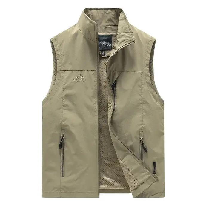 FGKKS printemps nouveaux hommes gilet loisirs de plein air couleur unie gilet jeune d'âge moyen phot
