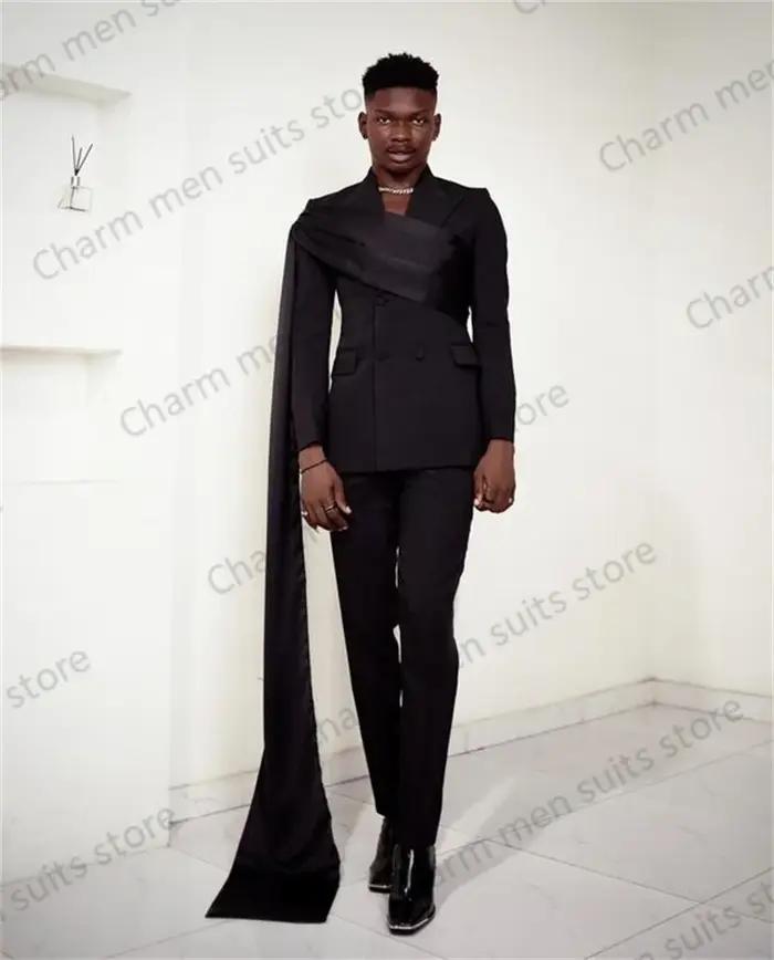 Round Black-Ensemble de olympiques sur mesure pour hommes, blazer et pantalon, veste avec sangle, bu