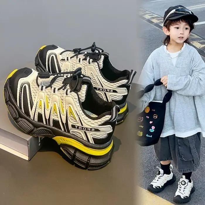 Enfants filles grosses baskets maille chaussures décontractées respirantes automne hiver nouveau à l