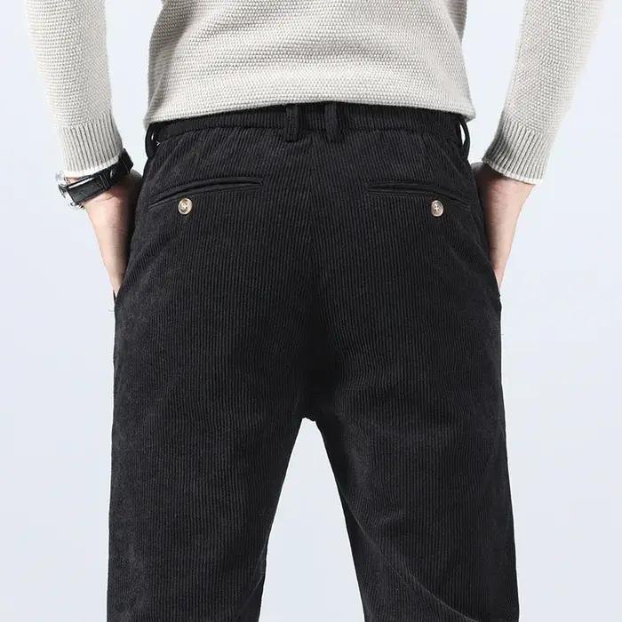 Pantalon décontracté en velours côtelé pour homme, collection Printemps-Automne 2026, coupe droite é