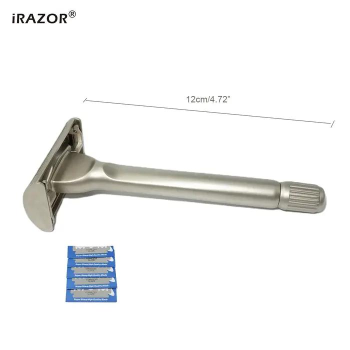 IRAZOR – rasoir de sécurité à Double bord pour hommes, nouveau Design papillon lourd, avec 10 rechar