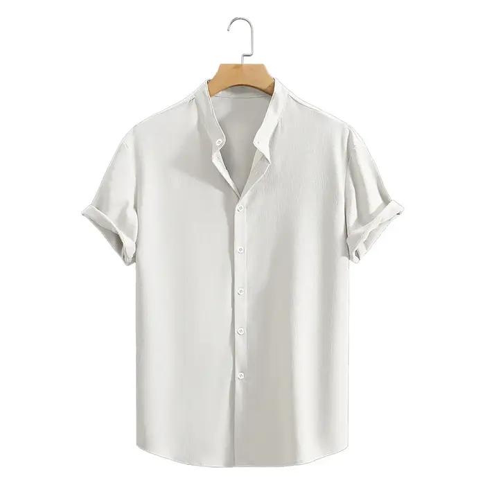 Chemises de plage décontractées à manches courtes pour jeunes, couleur unie, ample, décontractée, re