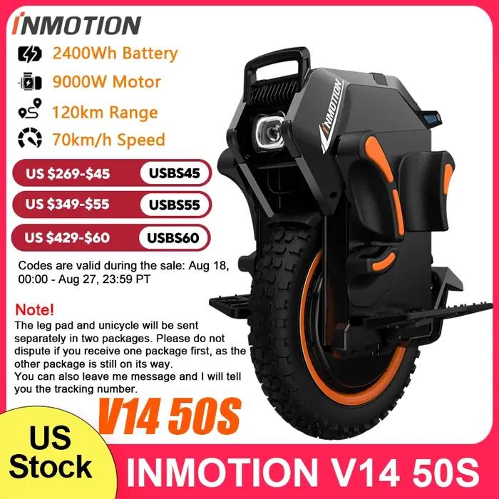 INMOTION-Monocycle électrique Adventure V14, vitesse de 70 km/h, 134V, 2400Wh, moteur 50S, C40, 9000