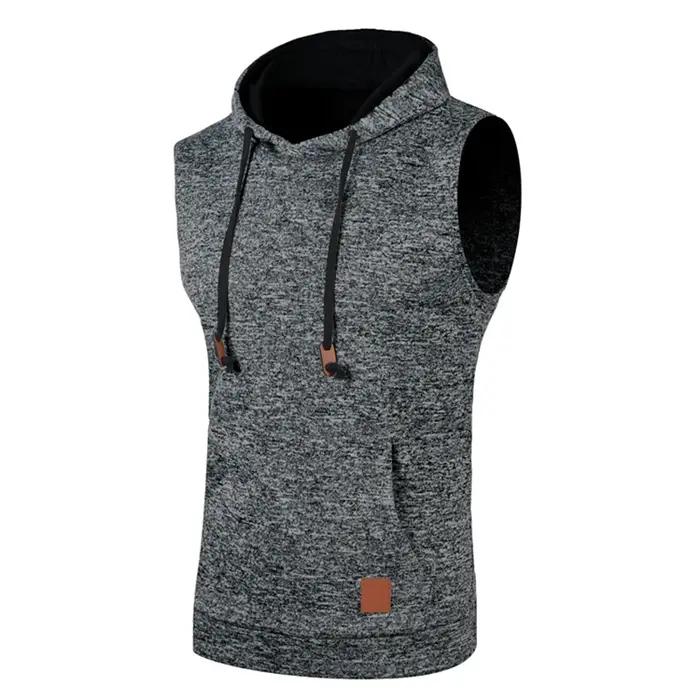 Sweat à capuche sans manches pour hommes, mode décontractée, débardeur de musculation, chemise de sp