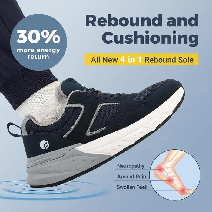 FitVille nouvelles chaussures de course pour hommes 4E baskets large largeur avec Support de voûte p