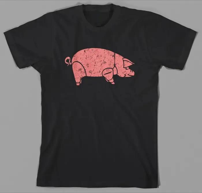 Rétro Y2K hauts cochon rose Floyd animaux t-shirt porté par 1977 le mur Syd Barett luxe haut de gamm
