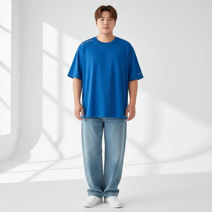 Grande taille T-Shirts d'été pour hommes à séchage rapide col rond Sport T-Shirts mode décontracté v