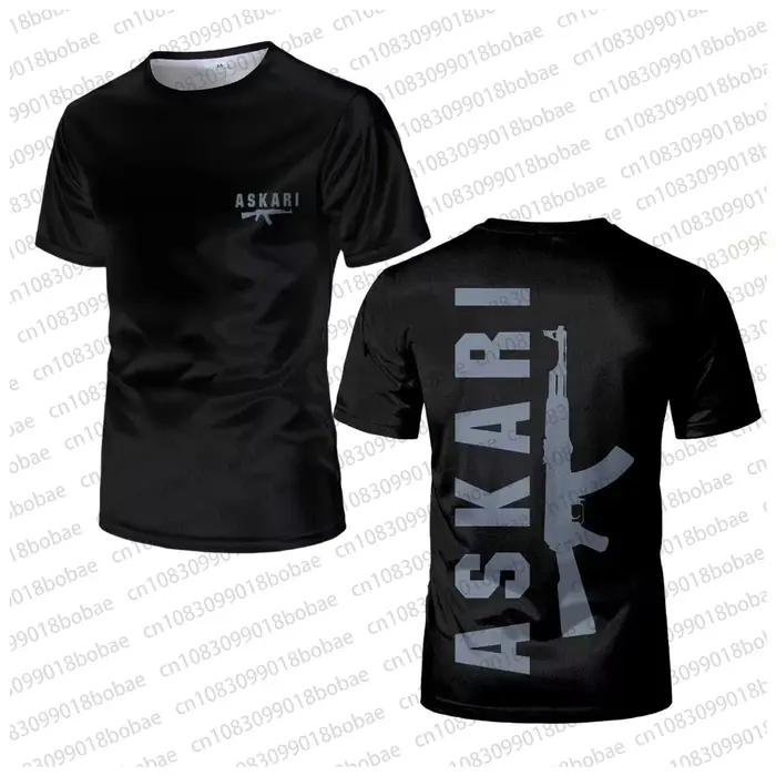 ASKARI-T-shirt de boxe respirant à manches courtes pour homme, t-shirt de sport en maille, entraînem