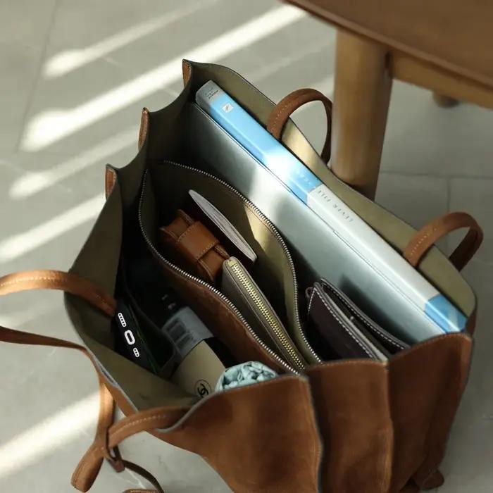 Fourre-tout rétro en cuir véritable pour femmes, sac à bandoulière souple de grande capacité adapté