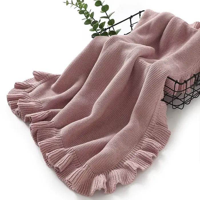 Couverture tricotée 90x70cm pour nouveau-né - Douce et solide pour berceau ou poussette