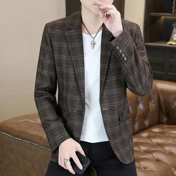 Blazer pour homme, mode, affaires, gentleman, marié, professionnel, coupe ajustée, polyvalent, décon