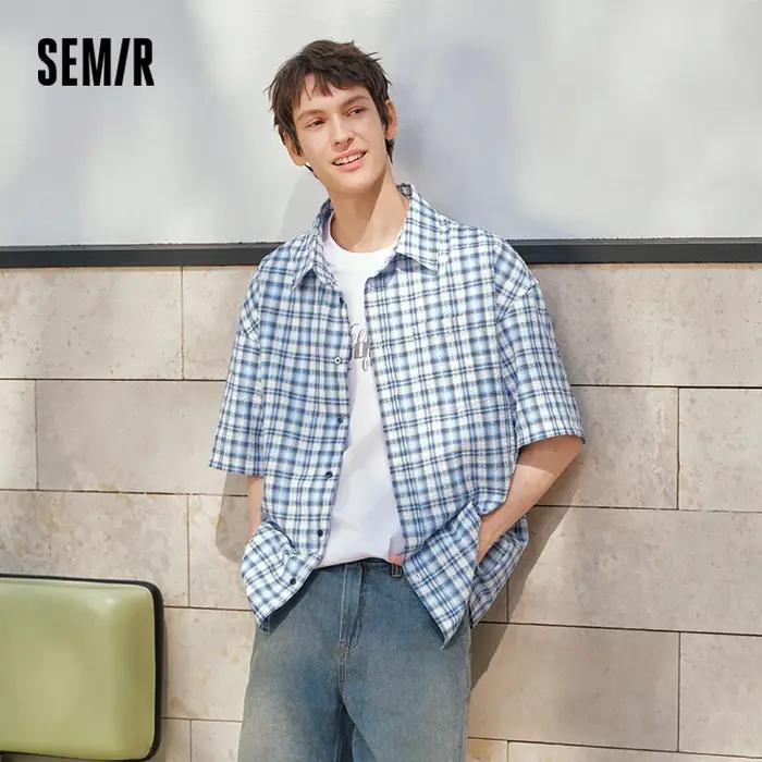 Chemise Homme Semir 2026 Ample à Carreaux Col Revers Tendance Poche Plaquée Décontractée Polyvalente