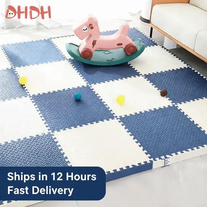 Tapis de jeu pour bébé épais de 2.5cm, carreaux en mousse EVA, Puzzle antidérapant imbriqué, pour ch