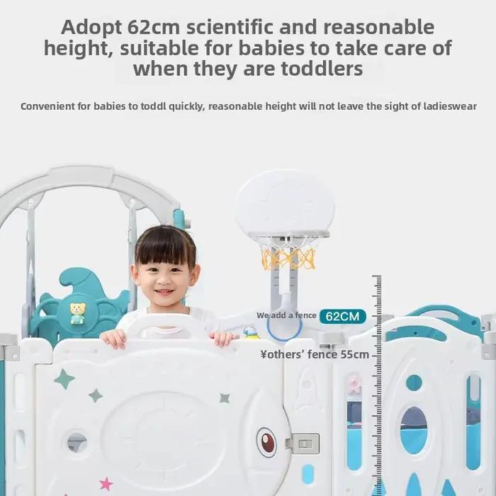 Parc pliable pour bébé avec toboggan, centre d'activité d'escalade, clôture de sécurité intérieure p