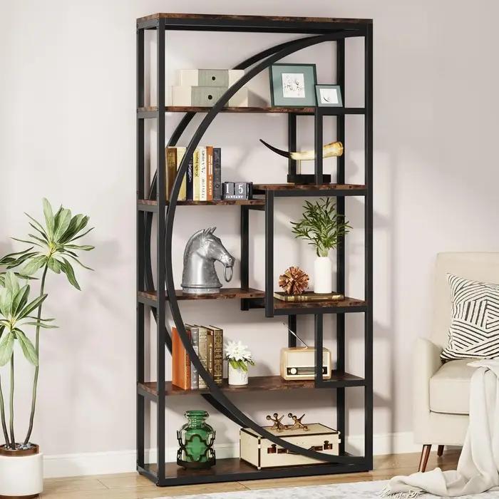 Bibliothèque, bibliothèque industrielle Etagere à 5 niveaux, bibliothèque de 70,8 pouces de haut, ét