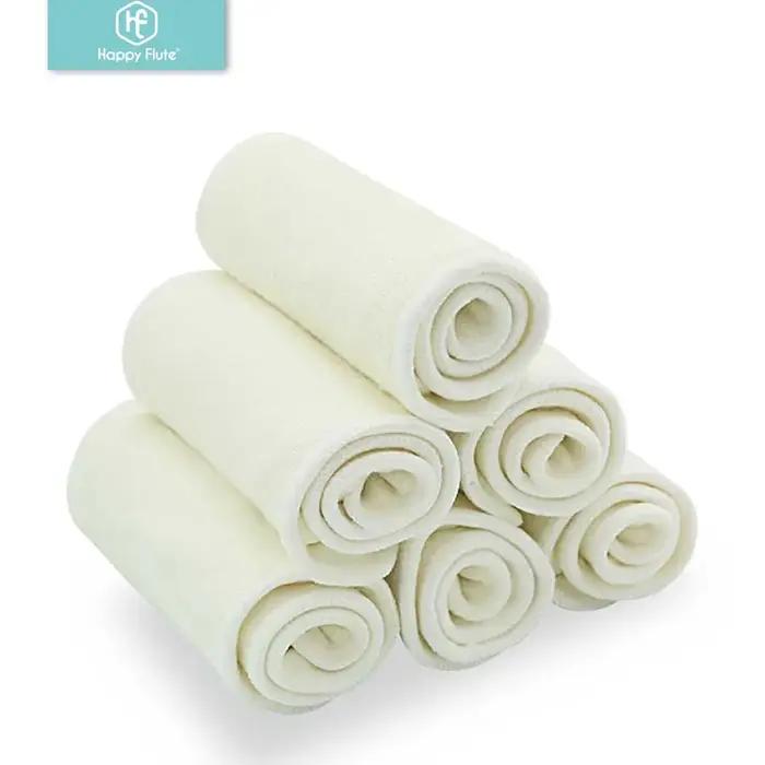 Doublures couches lavables bambou Happy Flute 4 couches - Naturelles absorbantes pour couches-culottes bébé