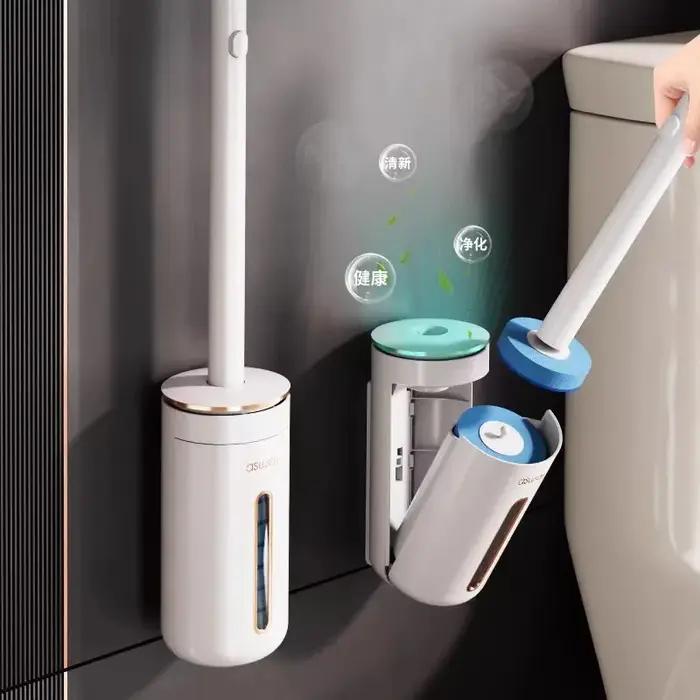 Brosse de toilette jetable, nettoyeur de toilettes mural, outil de nettoyage de tête de remplacement