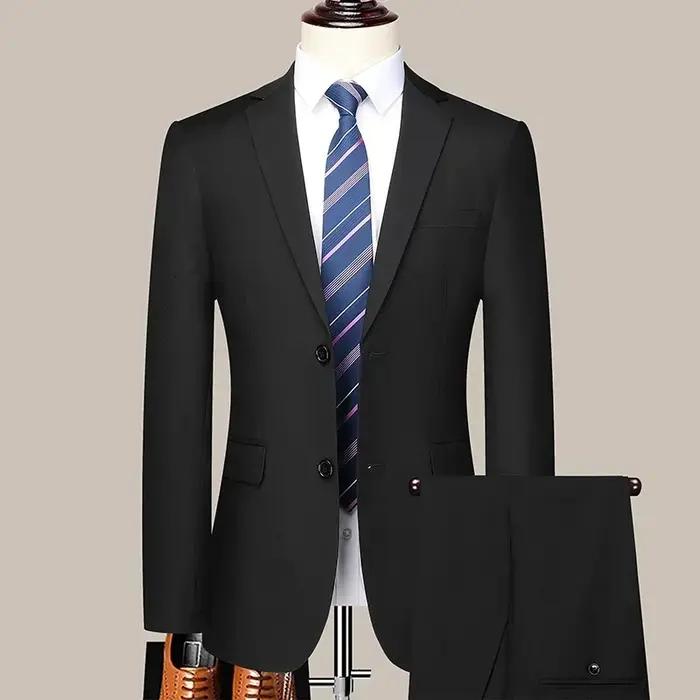 Nouveau style tendance pour homme : Costume de cérémonie et décontracté, couleur unie, coupe ajustée
