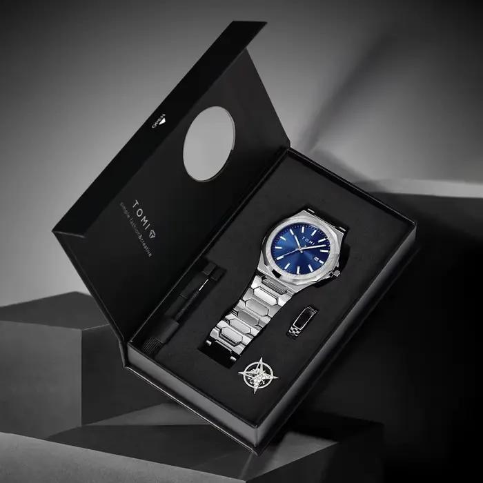 TOMI montre pour hommes d'affaires de luxe coffret cadeau boîtier en or Rose de haute qualité montre