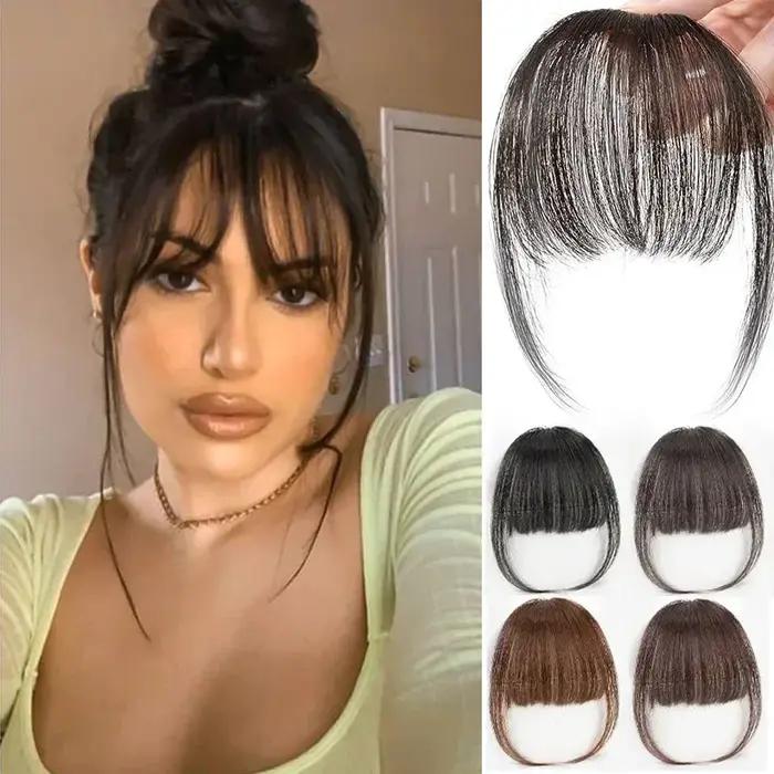 Faux Air frange cheveux Extension à clips cheveux synthétiques fausse frange naturel faux postiche f