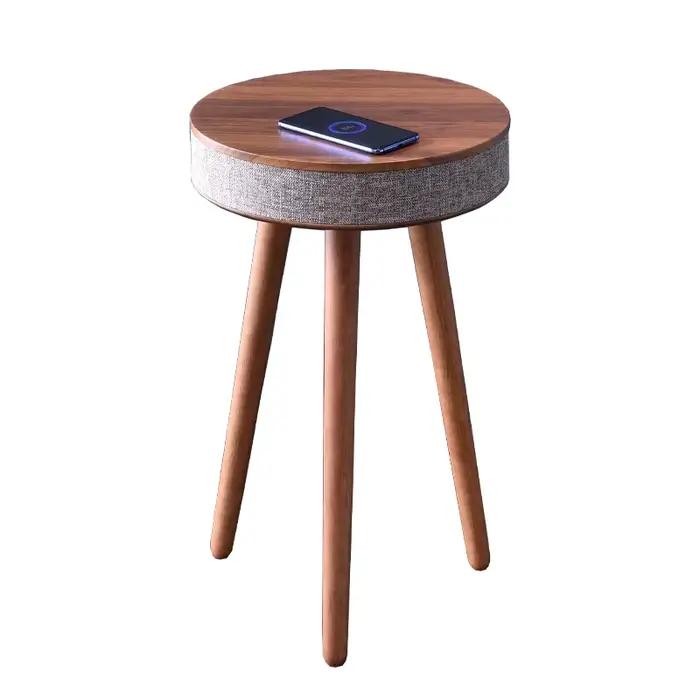 Table basse intelligente créative avec haut-parleur HIFI Bluetooth, chargement sans fil, Style nordi