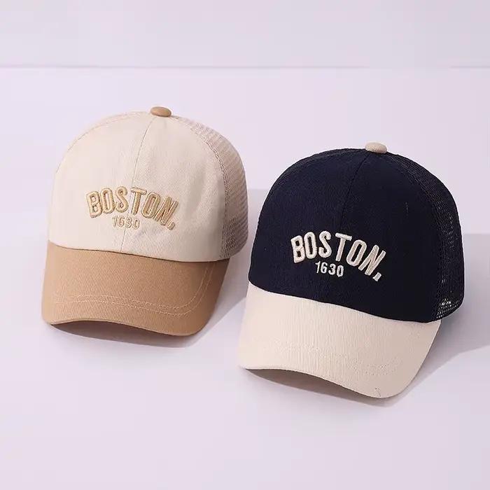 Casquette de Baseball en maille pour bébé, chapeau d'été pour enfants, chapeaux à visière avec lettr