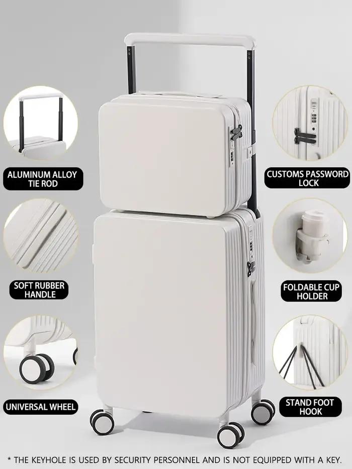 Ensemble de bagages 20+14"24+14" avec USB et porte-gobelet TSA Lock 360 ° Roues crochet de pied su