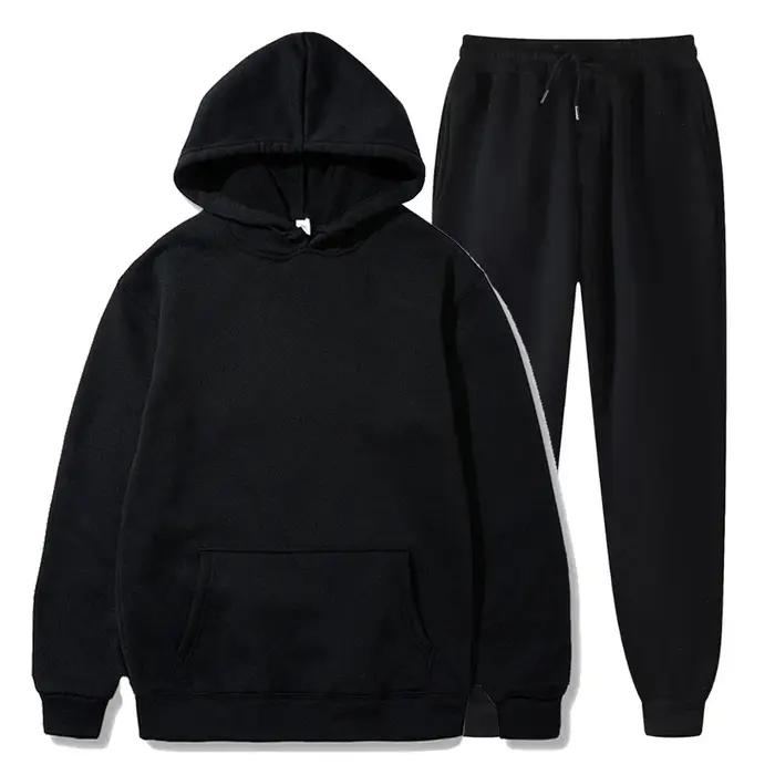 Sweat à capuche en polaire de base et pantalons de survêtement Ensemble hommes survêtement ensemble