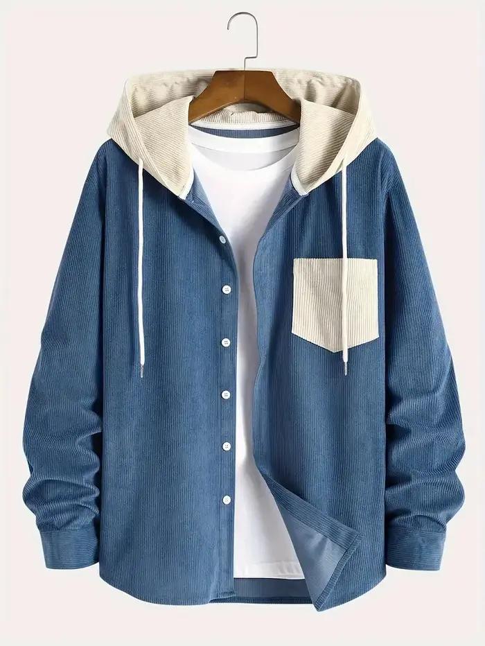 La nouvelle tendance de la mode 2025, la veste à capuche en velours côtelé printemps et automne est