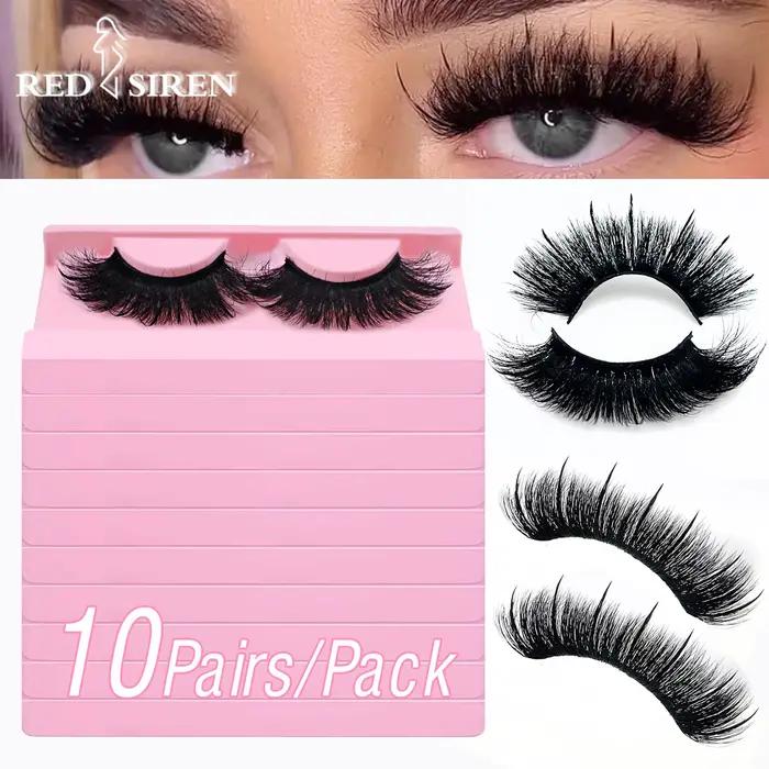 Livraison gratuite 10 paires/pack moelleux vaporeux bande naturelle cils avec pointes en gros en vra