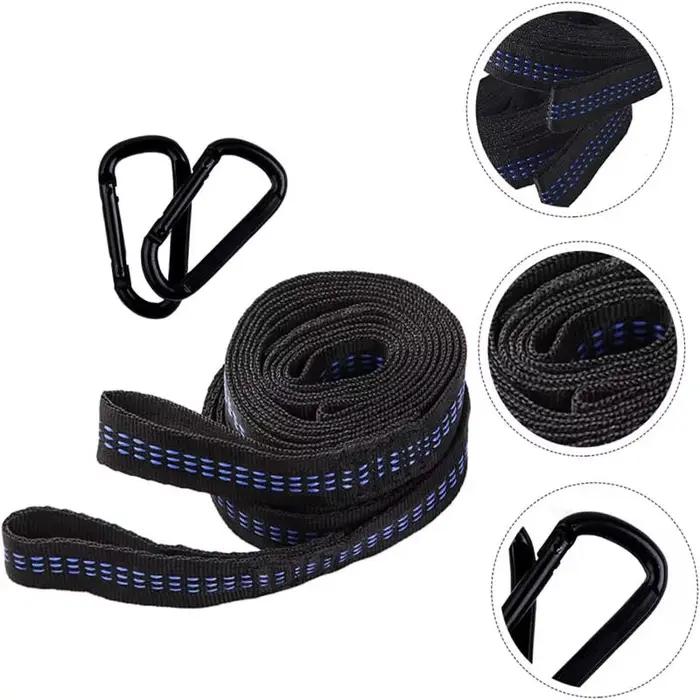 Sangles de hamac 2 pièces, sangles en Polyester renforcé spécial, sangles de hamac barbelées à haute