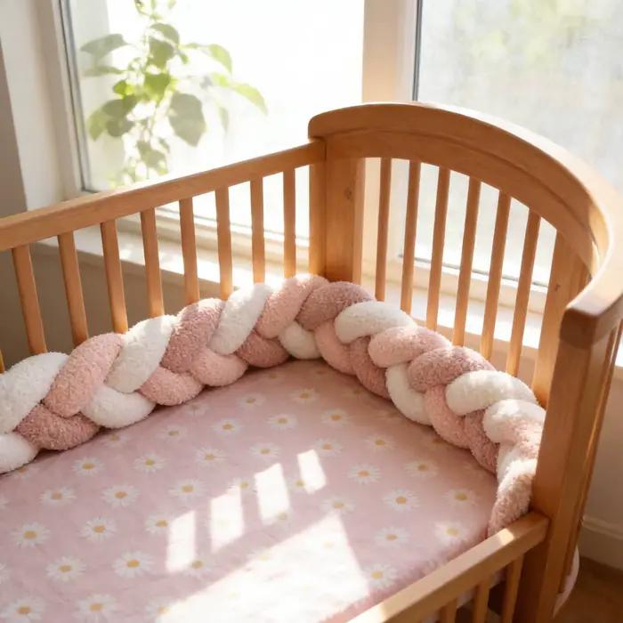 Tour de lit bébé tressé 1M 2M 3M 4M, protection de berceau et coussin de lit pour nourrisson, décora