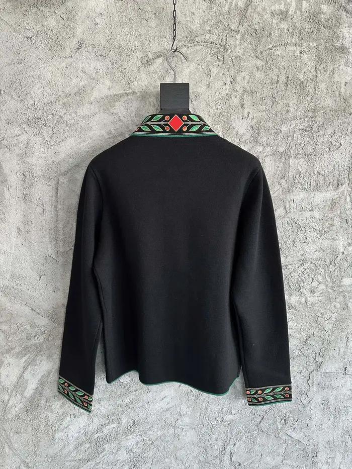 Manteau en laine pour homme brodé de feuilles, édition limitée Casionblank, qualité supérieure 2025,