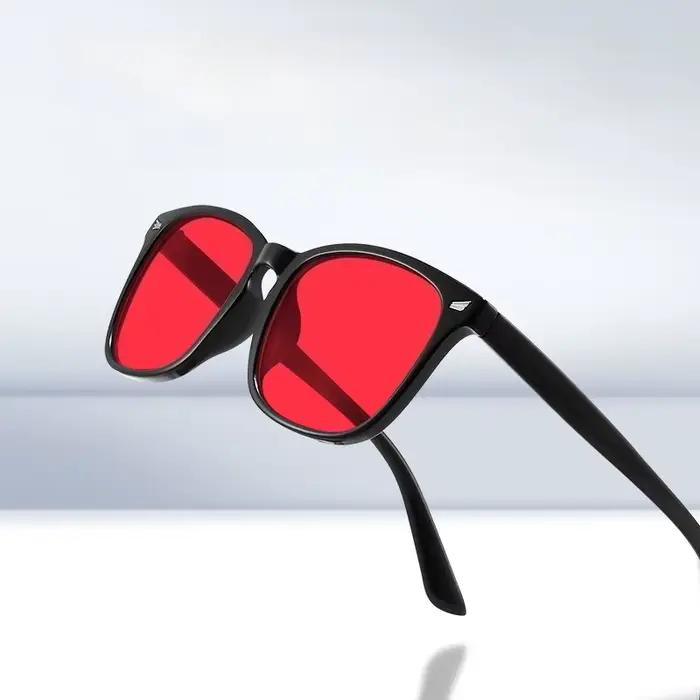 Lunettes classiques bloquant la lumière bleue pour hommes et femmes, verres rouges, carrés, meilleur