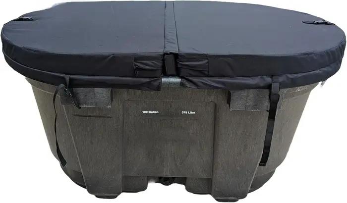 Réservoir ovale de 100 gallons, couvercle de jacuzzi isolé dur, thérapie par l'eau glacée, couvertur