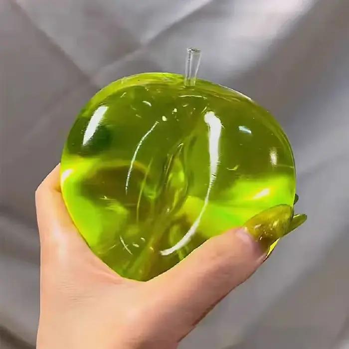 Jouets Squishy Anti-Stress Vert Pomme Bleue en Maltose, Jouets Sensoriels Fidgets Souples Simulés Tr