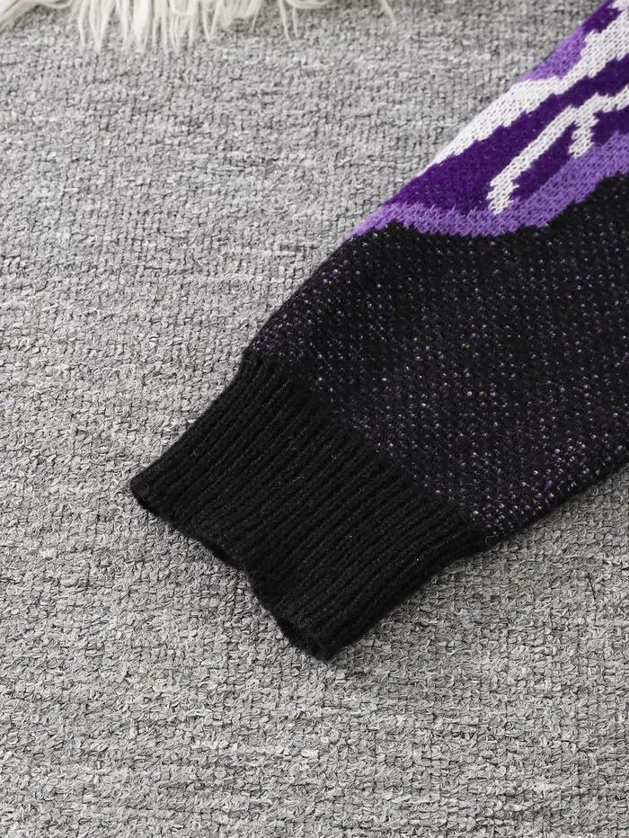 Nouveau populaire printemps et automne en forme d'os papillon Jacquard motif pull pull décontracté c