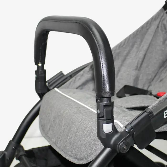 Housse de protection en cuir pour poignée de poussette étui de protection pour accoudoir de chariot housse à fermeture éclair accessoire de poussette élégance durabilité confort sortie bébé