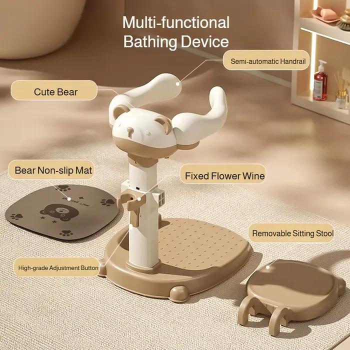 Support de douche réglable pour bébé, dispositif de bain antidérapant pour enfants, support de bain