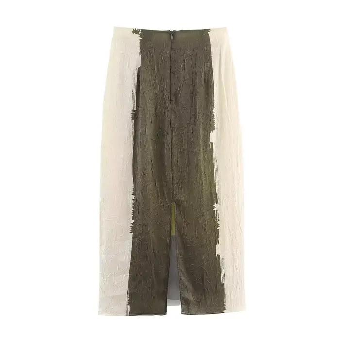 Jupe mi-longue imprimée pour femmes, nouvelle collection automne, effet féminin, rendez-vous, taille